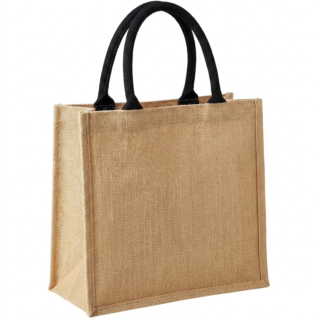 SAC JUTE BEIGE ET NOIR