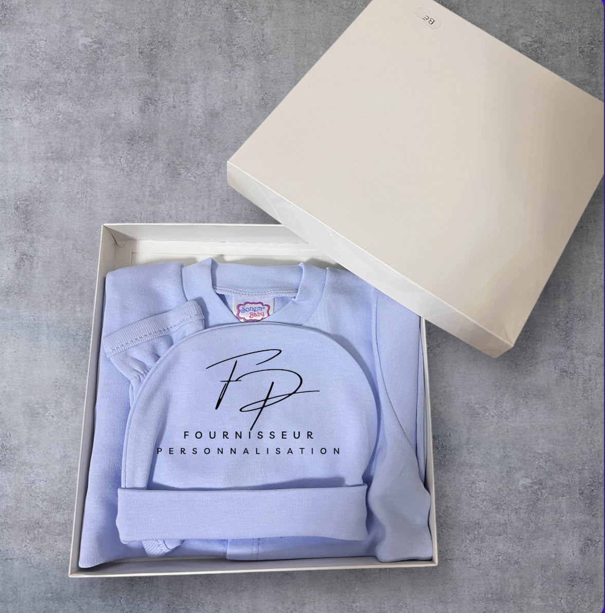 ENSEMBLE BÉBÉ COTON BLEU 3 PIÈCES