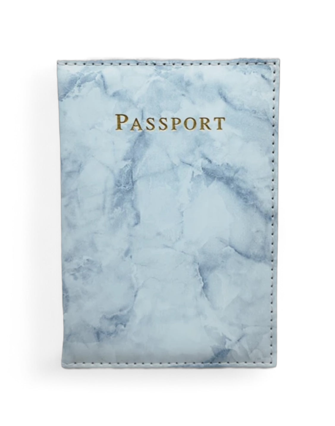protège passeport marbré bleu