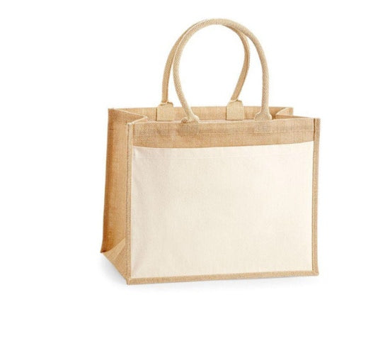 GRAND SAC JUTE AVEC POCHE AVANT