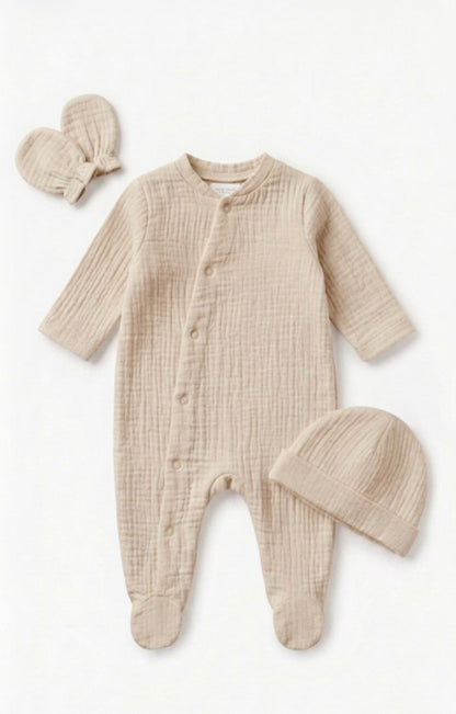 NOUVEAUTÉ/ EXCLUSIVITÉ - PYJAMA 3 PIÈCES GAZE DE COTON