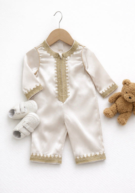 Ensemble traditionnel bébé blanc