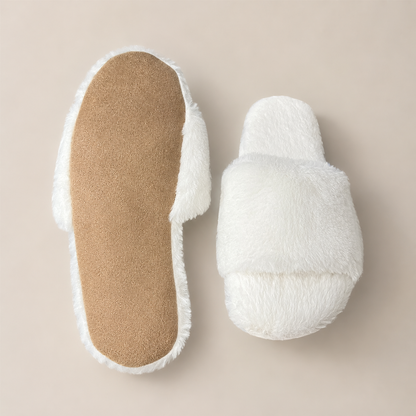 CHAUSSONS FLUFFY BLANC