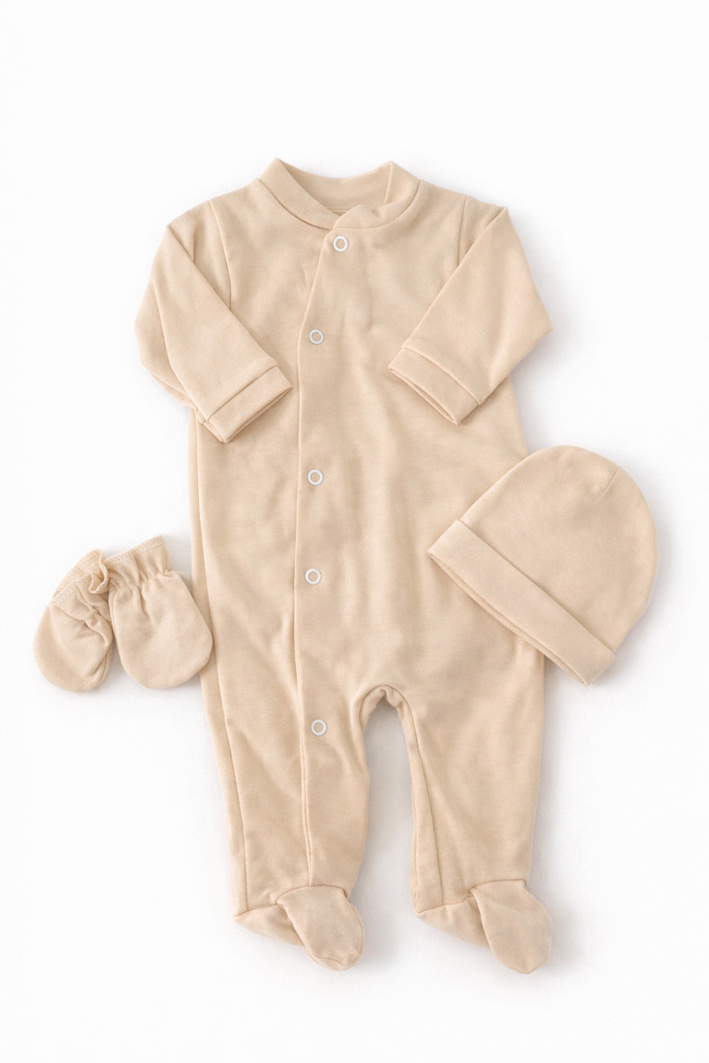ENSEMBLE BÉBÉ COTON BEIGE 3 PIÈCES