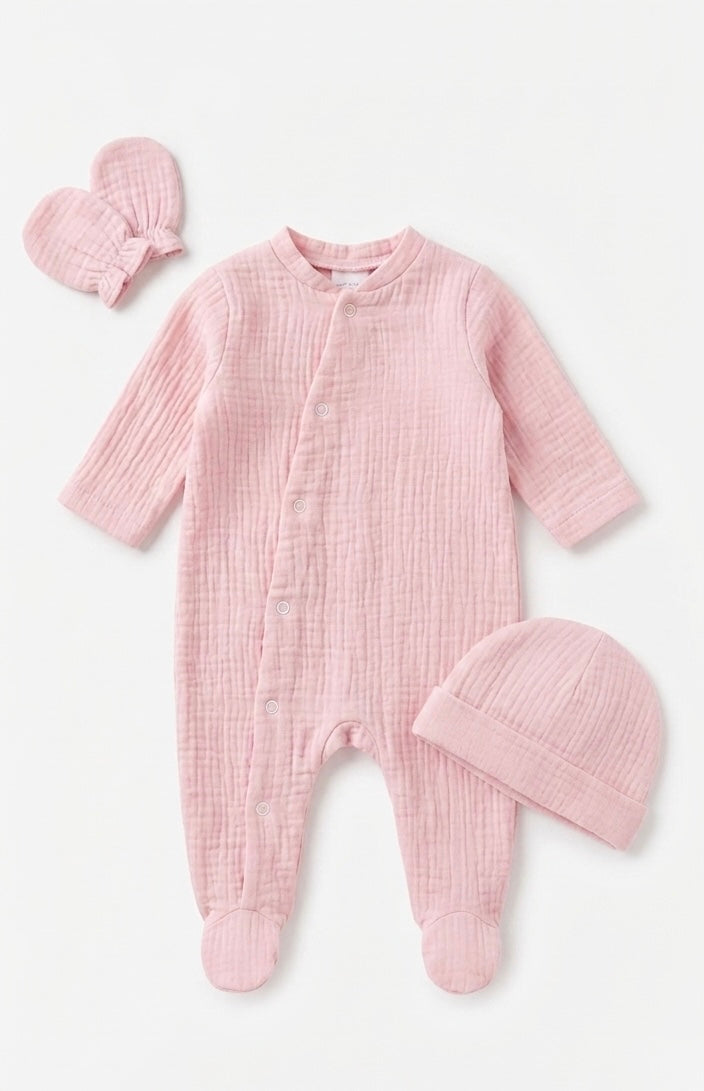 NOUVEAUTÉ/ EXCLUSIVITÉ - PYJAMA 3 PIÈCES GAZE DE COTON