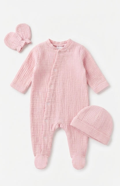 NOUVEAUTÉ/ EXCLUSIVITÉ - PYJAMA 3 PIÈCES GAZE DE COTON