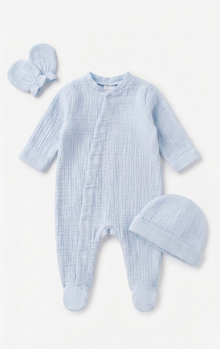 NOUVEAUTÉ/ EXCLUSIVITÉ - PYJAMA 3 PIÈCES GAZE DE COTON