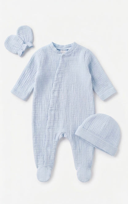 NOUVEAUTÉ/ EXCLUSIVITÉ - PYJAMA 3 PIÈCES GAZE DE COTON